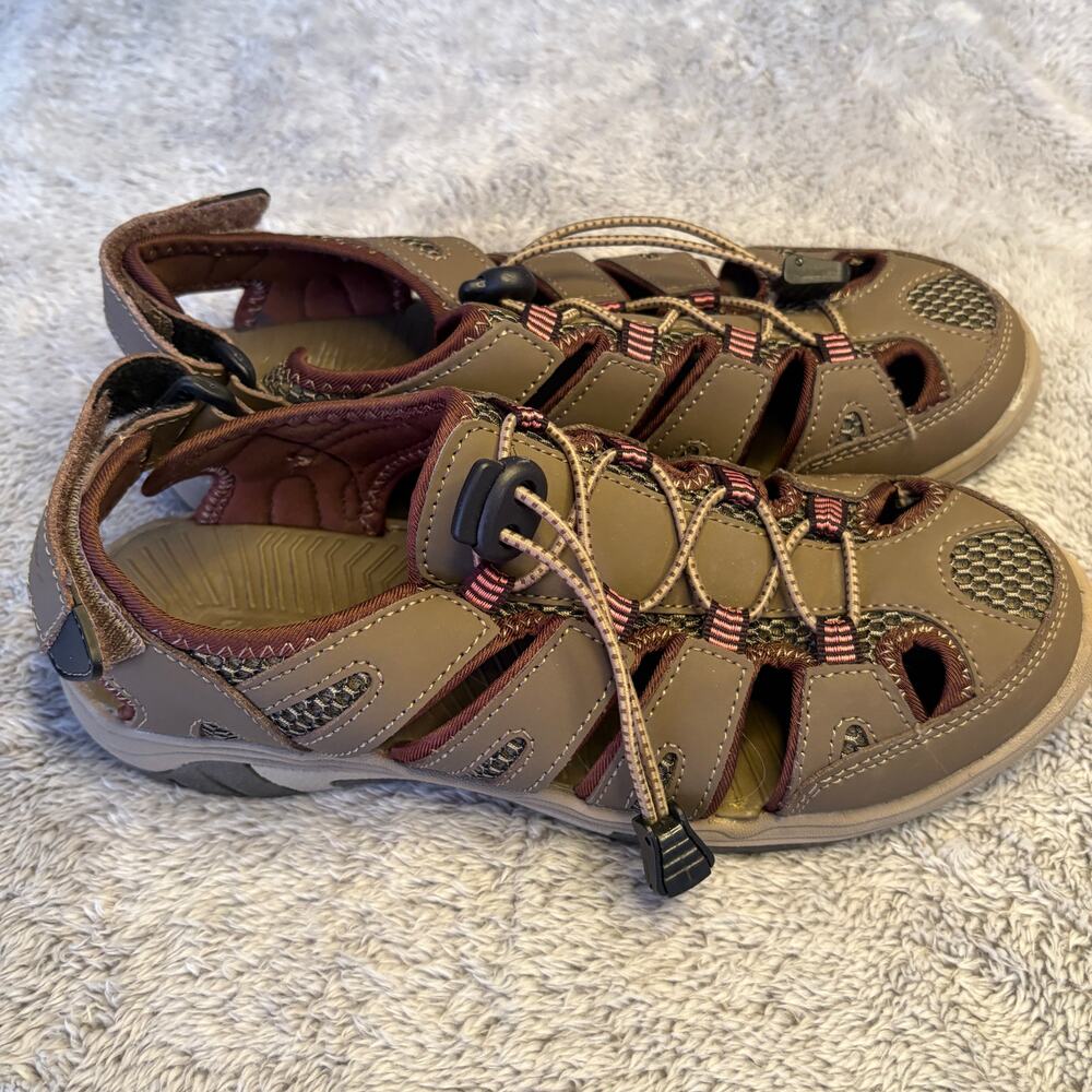 Eddie Bauer Blakely Sandals Women's Brown Leather Fisherman Pull On - Picture 4 of 6